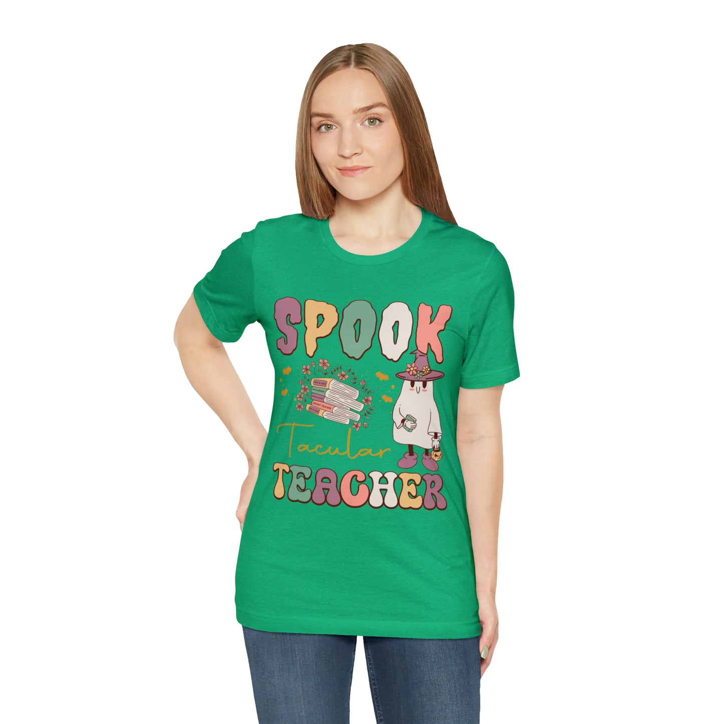 Spook Tacular Teacher Shirt, Spooky Season Tee, Retro Halloween Cowgirl Shirt, Cowgirl Halloween Shirt, Vintage Ghost Shirt, T767