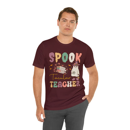 Spook Tacular Teacher Shirt, Spooky Season Tee, Retro Halloween Cowgirl Shirt, Cowgirl Halloween Shirt, Vintage Ghost Shirt, T767