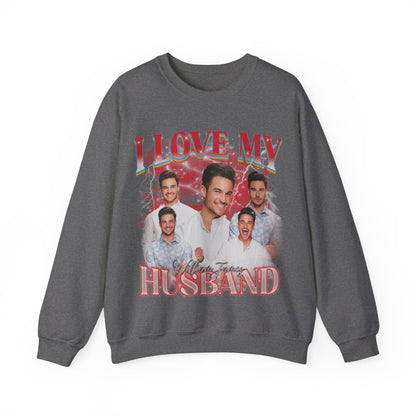 Custom I Love My Husband Sweatshirt, Customized Photo Bootleg Rap Tee, Valentine Matching Couple Sweatshirt, Custom Image Sweatshirt, S1359