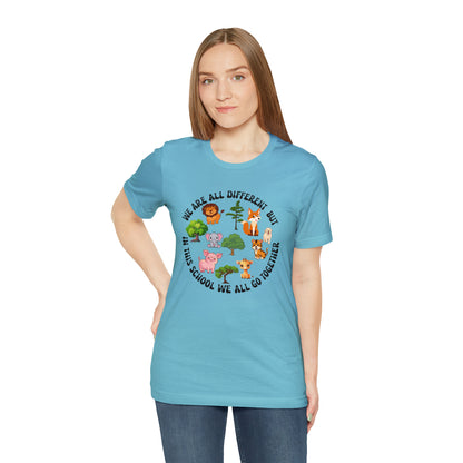 We Are Different But In This School We All Swim Together Shirt, Cute Teacher Shirt, Teacher Appreciation Shirt, T383