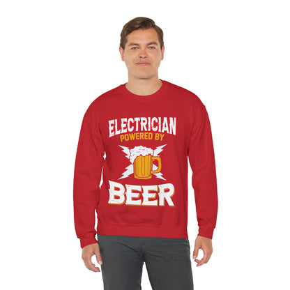 Electrician Powered by Beer Sweatshirt for Men, Funny Sweatshirt for Electrician Gift for Husband, Electrician Sweatshirt, S865