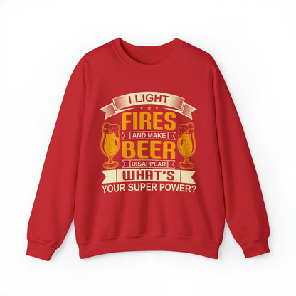 I light Fires And Make Beer Sweatshirt for Men, Electrician Sweatshirt for Fathers Day, Funny Shirt for Electrician Gift for Husband, S866