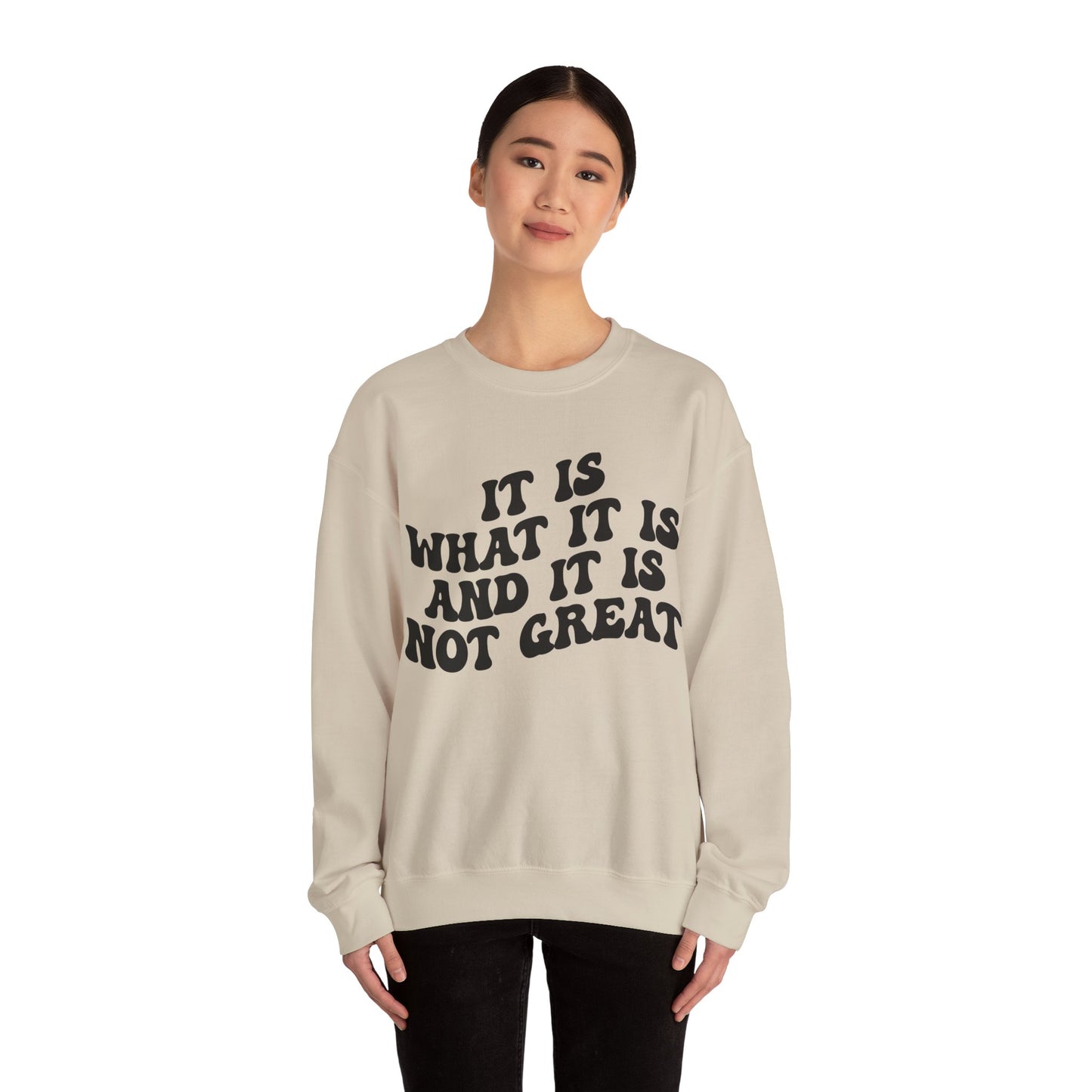 It Is What It Is And It Is Not Great Sweatshirt, Funny Quote Sweatshirt, Funny Meme Sweatshirt, Funny Mood Sweatshirt, S1514