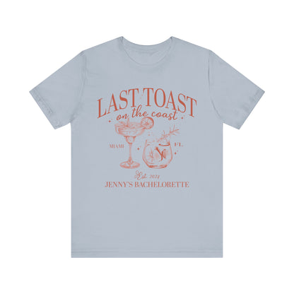 Last Toast on the Coast Beach Bachelorette Party Shirt, Custom Bachelorette Shirts, Personal Luxury Bachelorette, Social Club Bach, T1558