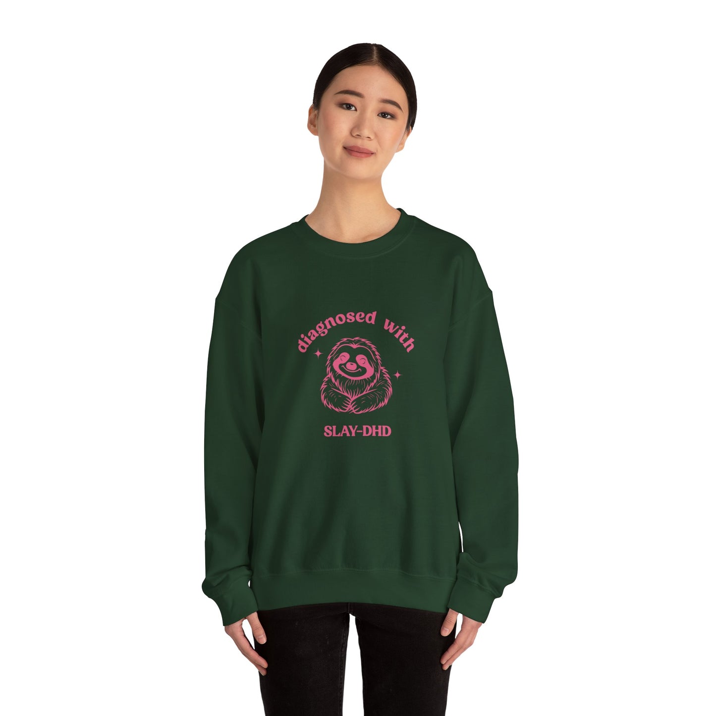 Diagnosed With Slay-DHD Sweatshirt, Mental Health Matters Sweatshirt ADHD Awareness Sweatshirt Funny Meme Sweatshirt Silly Sweat, S1577