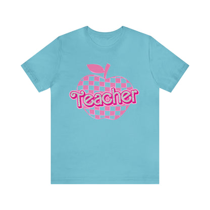 Teacher Shirt, Pink Teacher Shirts, Trendy Teacher Tshirt, Teacher Appreciation Checkered Teacher Tee, Gifts for Teachers, Teacher Era, T793