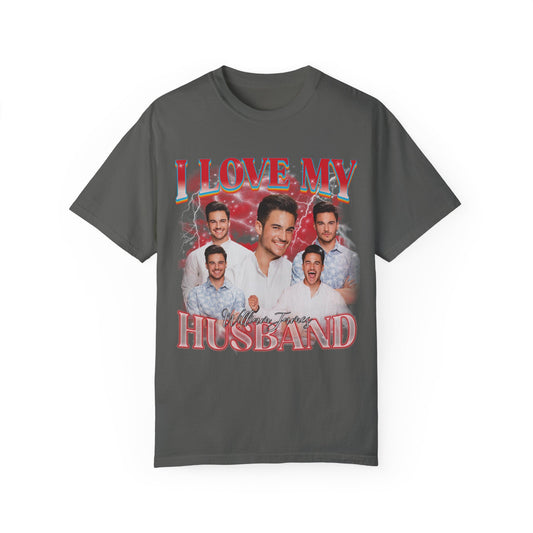 Custom I Love My Husband Shirt, Customized Photo Bootleg Rap Tee Valentine Matching Couple Shirt Custom Image Shirt Gif From Husband, CC1359