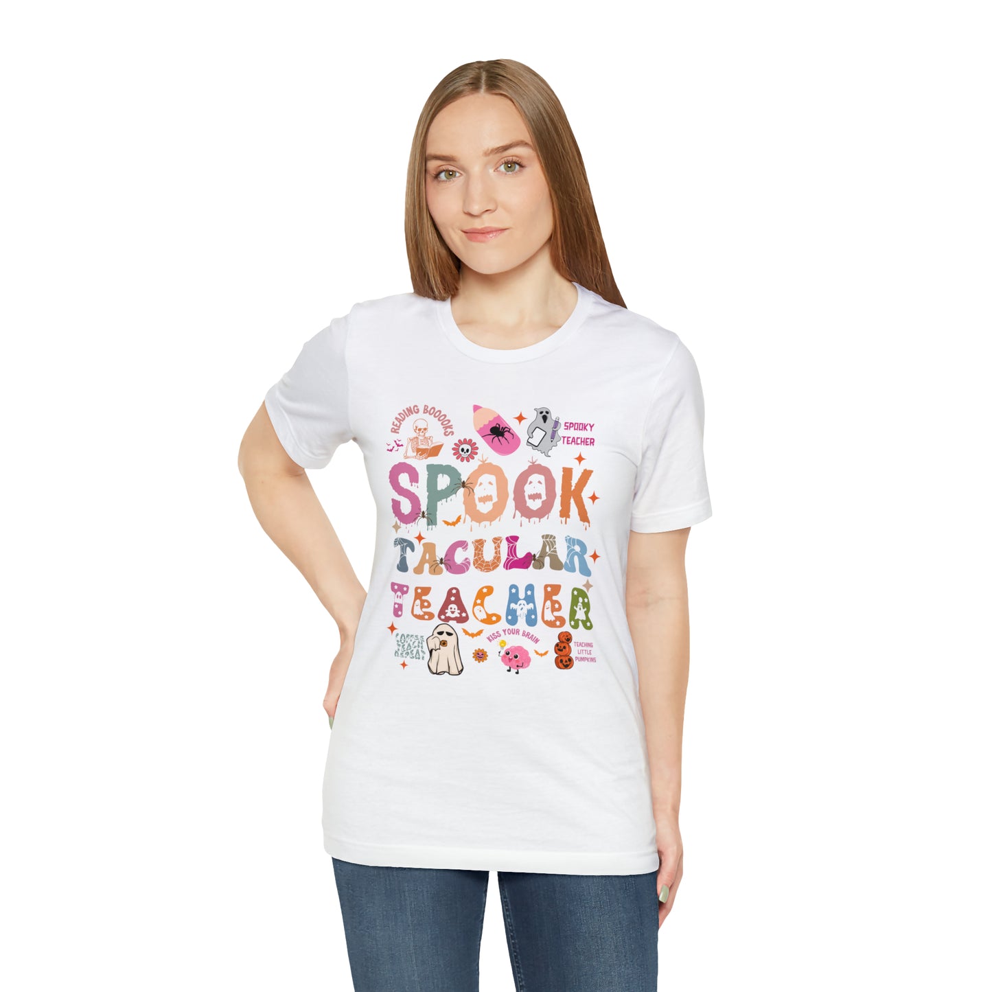 Spooktacular Teacher Shirt, Cute Ghost Teacher Halloween Shirt, Teacher Halloween Shirt, Teacher Halloween Gift, T603