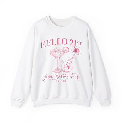 Hello 21st Sweatshirt, 21st Birthday Gift, Est 2003 Sweatshirt, Hello Twenty One Birthday, 21st birthday Party, Funny 21st Birthday, S1570