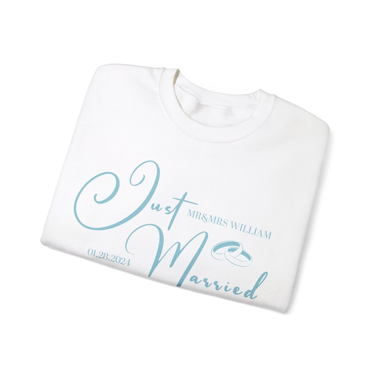 Custom Just Married Sweatshirt, Mr and Mrs Honeymoon Gift, Wedding Anniversary Sweatshirt, Husband and Wife Couples Tee, 18 colors, S1563