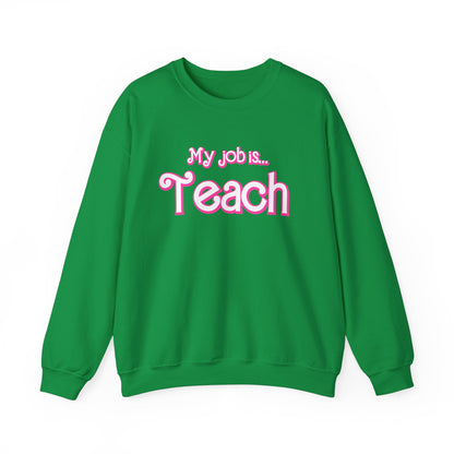 My Job is Teach Sweatshirt, Trendy Teacher Sweatshirt, Retro Back to school, Teacher Appreciation, Checkered Teacher Sweatshirt, S734