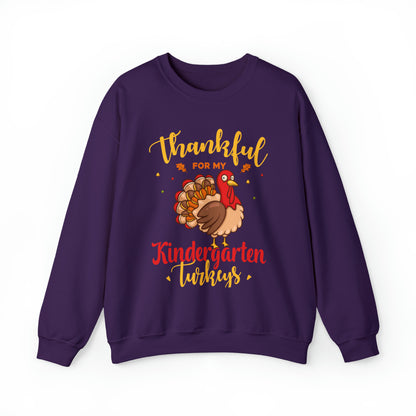 Thankful For My Kindergarten Turkey Sweatshirt, Thanksgiving Dinner Sweatshirt, Family Thanksgiving Shirt, Thanksgiving Turkey Shirt, SW860