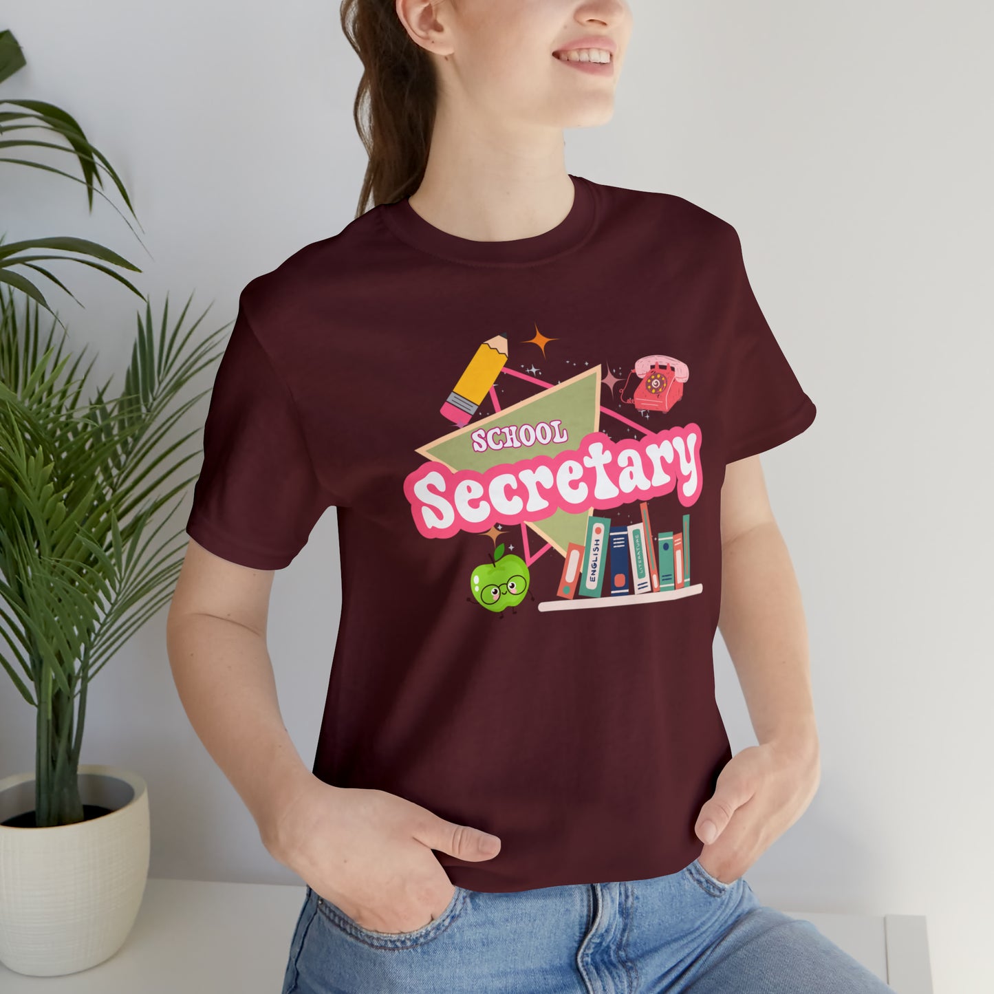 School Secretary shirt, 90s shirt, 90s teacher shirt, colorful school secretary shirt, colorful school shirt, T543