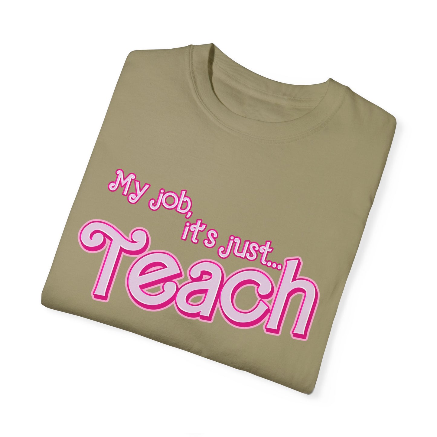 My Job is Teach Shirt, 3D Text Printer Pink Teacher Shirts, Trendy Teacher T Shirt, Retro Back to school, Teacher Appreciation, CC804