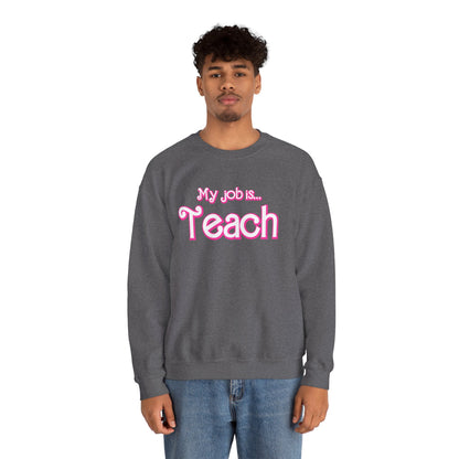 My Job is Teach Sweatshirt, Trendy Teacher Sweatshirt, Retro Back to school, Teacher Appreciation, Checkered Teacher Sweatshirt, S734