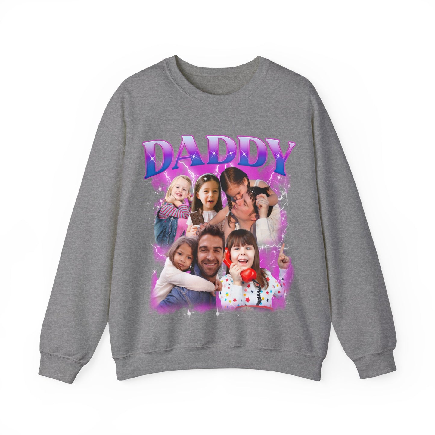 Custom Bootleg Rap Daddy Tee, Custom Photo Daddy Sweatshirt, Dad Shirt With Kid Face Photos Custom Father's Day Gift, Face Father Gift S1648