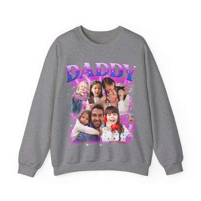 Custom Bootleg Rap Daddy Tee, Custom Photo Daddy Sweatshirt, Dad Shirt With Kid Face Photos Custom Father's Day Gift, Face Father Gift S1648