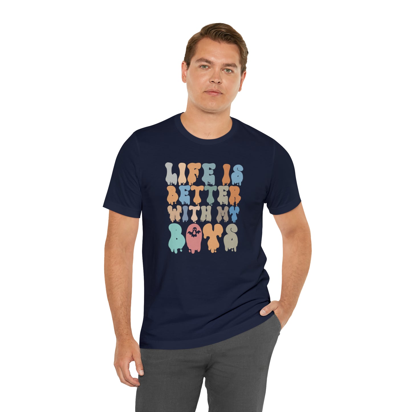 Cute Boy Mom Shirt for Birthday Gift for Mom, Life is better with my boys Shirt for Halloween Gift, T309