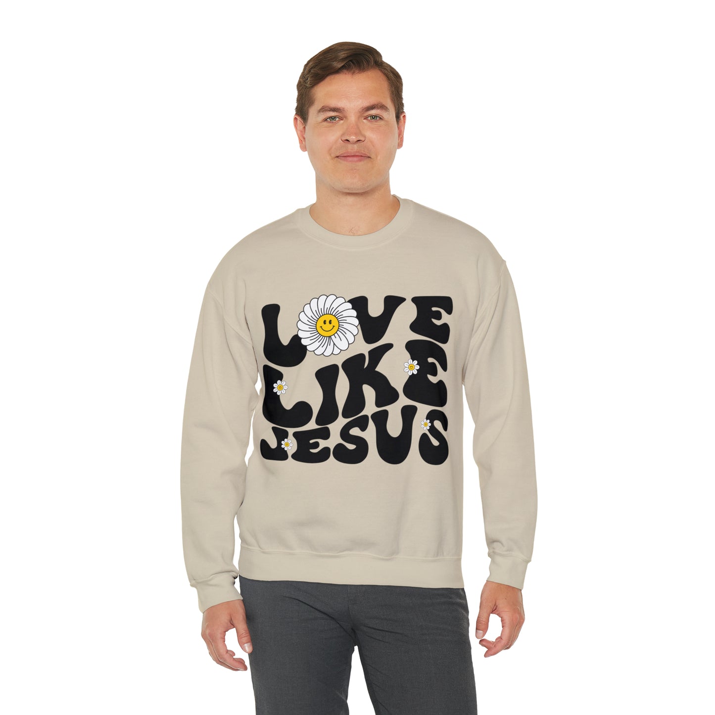 Retro Love Like Jesus Sweatshirt, Cute Jesus Sweatshirt, Women's Christian Clothing, Unisex Crewneck Christian Sweatshirt, S851