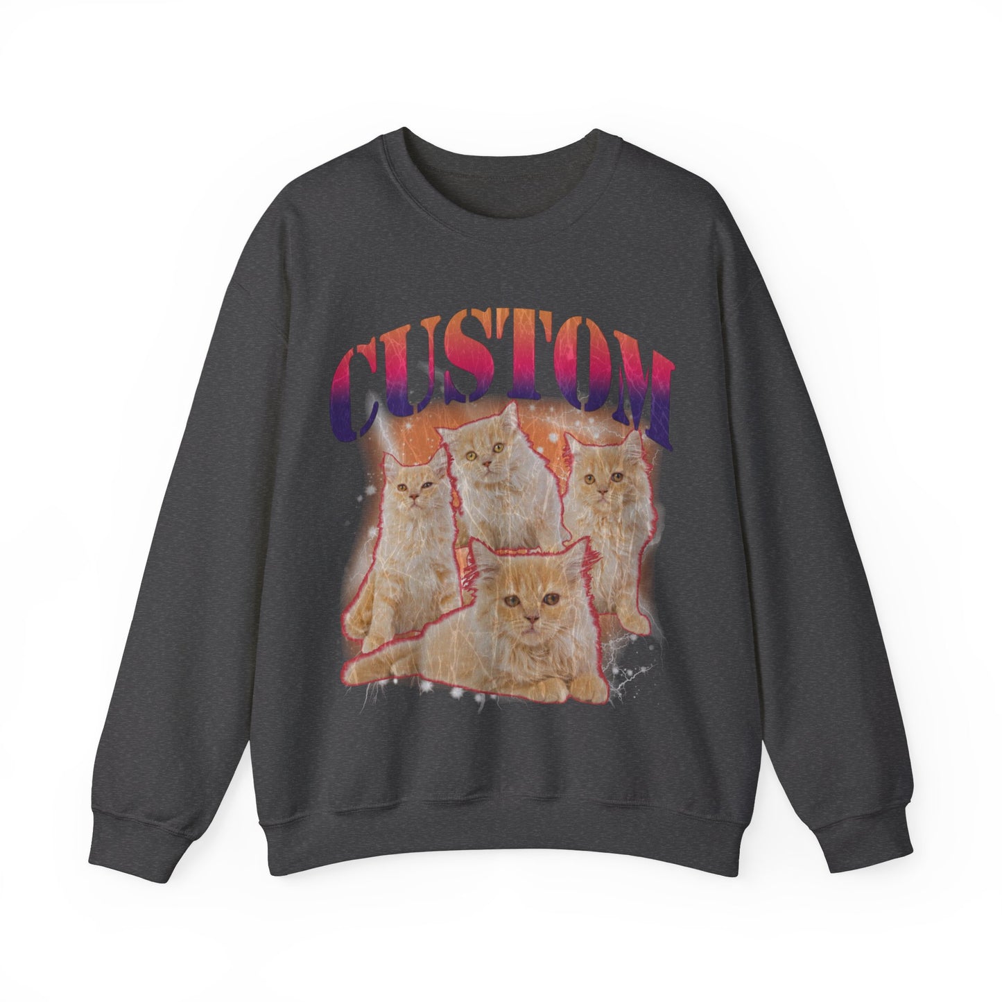 Retro Custom Cat Bootleg Tee, Custom Cat Sweatshirt, Custom Cat Lover Gift, Custom dog portrait, Vintage Funny Cat Sweatshirt, S1394