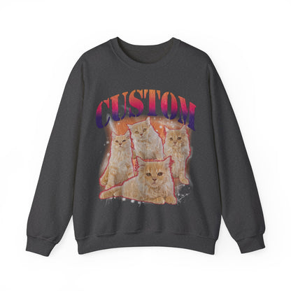 Retro Custom Cat Bootleg Tee, Custom Cat Sweatshirt, Custom Cat Lover Gift, Custom dog portrait, Vintage Funny Cat Sweatshirt, S1394