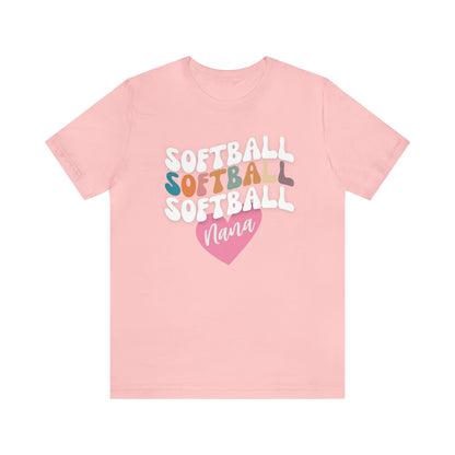 Softball Nana Shirt, Cute Softball Shirt for Grandma, Retro Softball Nana Shirt, Shirt for Nana, T330