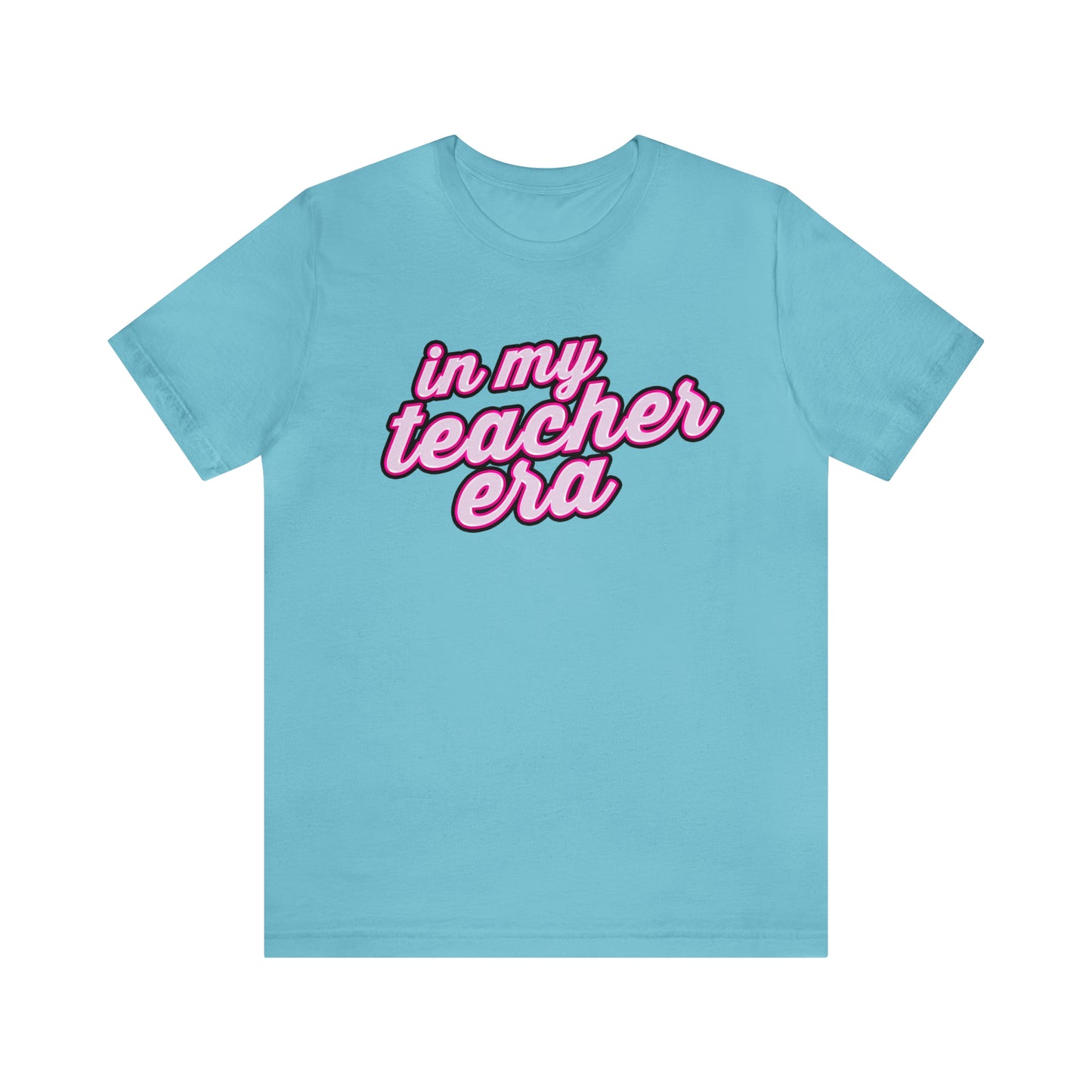 In My Teacher Era Shirt, 3D Teacher Pink Shirt, Teacher Shirts Trendy, Teacher Appreciation Checkered Teacher Tee, Gifts for Teachers, T781