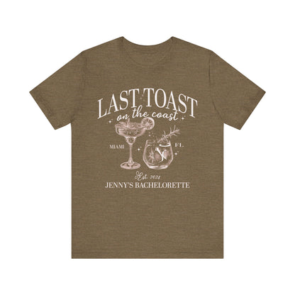 Last Toast on the Coast Beach Bachelorette Party Shirt, Custom Bachelorette Shirts, Personal Luxury Bachelorette, Social Club Bach, T1558