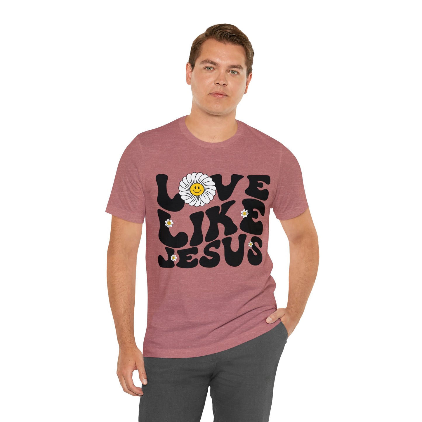 Retro Love Like Jesus Shirt, Cute Jesus Shirt, Women's Christian Clothing, Unisex Crewneck Christian Shirt, T851