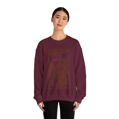 Vintage Antique Religious Biblical Drawing of Jesus Sweatshirt, 10Th Station of the Cross Sweatshirt, Way of the Cross Sweatshirt, S1590