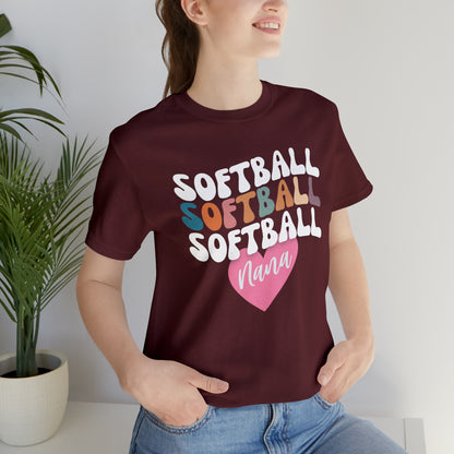 Softball Nana Shirt, Cute Softball Shirt for Grandma, Retro Softball Nana Shirt, Shirt for Nana, T330