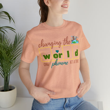 Changing the World One Phoneme at a Time, Science of Reading Shirt, Orthographic Mapping, I Teach Kids to Read Shirt, T241