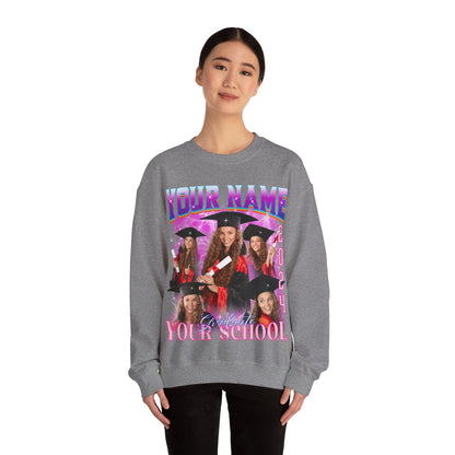Graduation Party Sweatshirt, Custom Bootleg Rap Tee For Graduation, Custom Graduation Sweatshirt, Custom Photo Graduate Sweatshirt, S1634