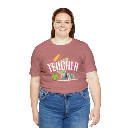 Pink Teacher Shirt, colorful teacher shirt, Teacher shirt, 90s shirt, 90s teacher shirt, colorful school shirt, T541