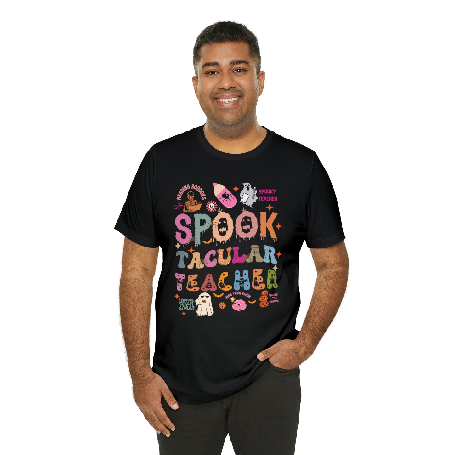 Spooktacular Teacher Shirt, Cute Ghost Teacher Halloween Shirt, Teacher Halloween Shirt, Teacher Halloween Gift, T603