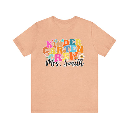 Custom Kindergarten Teacher Shirt, Cute Kindergarten Crew Shirt, Retro Teacher Shirt, Custom Teacher Appreciation Gift, T618