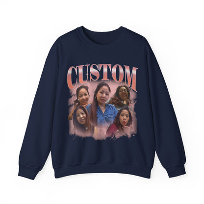 Custom Your Own Bootleg Tee, Retro Custom Bootleg Rap Tee, Custom Photo Sweatshirt, Insert Your Design Vintage Graphic 90s Sweatshirt, S1389