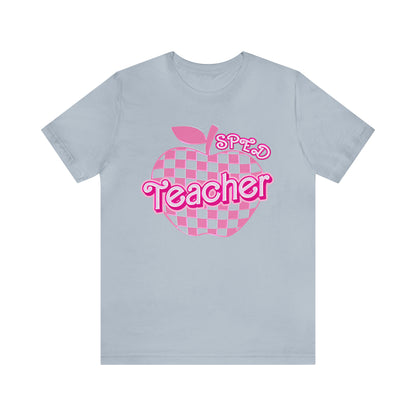 Sped Teacher Shirt, Sped Teacher Shirt Words, Pink Teacher Shirts, Teacher Appreciation Checkered Tee, Gifts for Teachers, Teacher Era, T797