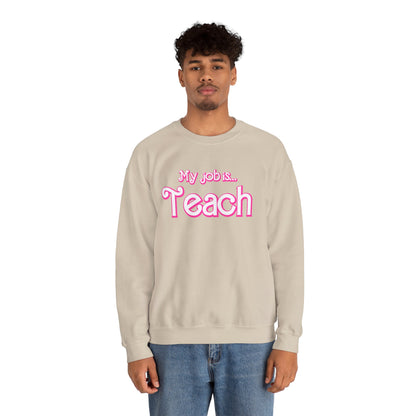 My Job is Teach Sweatshirt, Trendy Teacher Sweatshirt, Retro Back to school, Teacher Appreciation, Checkered Teacher Sweatshirt, S734