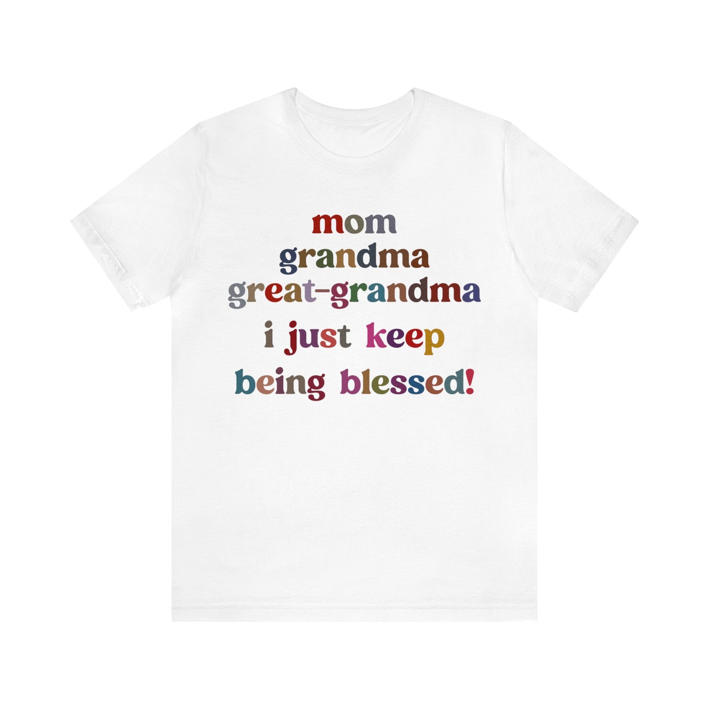 Mom Grandma Great-Grandma I Just Keep Being Blessed Shirt, Pregnancy Announcement Shirt, Baby Reveal To Family T shirt, Grandma Gifts, T1271