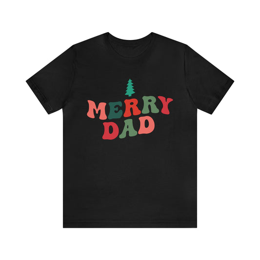 Merry Dad Shirt, Christmas Pregnancy Announcement Shirt, Christmas Holiday Shirt, Gift for Dad, T971