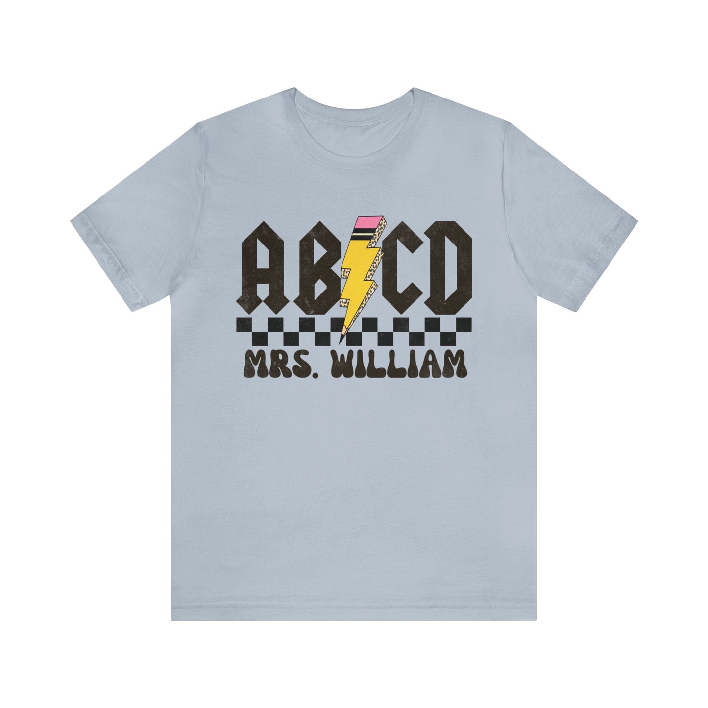 Custom Retro ABCD Teacher Name Shirts For Back to School, Teacher Appreciation Gift Customized Name Teacher TShirt Cute Trendy, T1219
