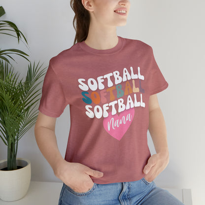 Softball Nana Shirt, Cute Softball Shirt for Grandma, Retro Softball Nana Shirt, Shirt for Nana, T330