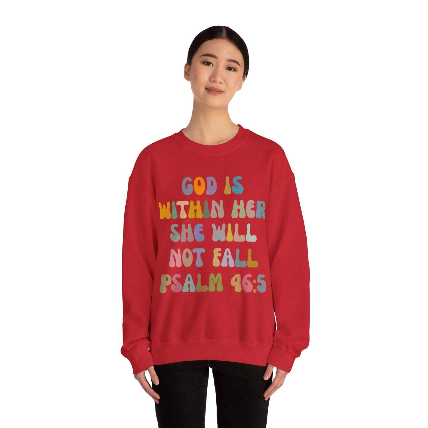 God Is Within Her She Will Not Fall Sweatshirt, Godly Woman Sweatshirt, Religious Women Sweatshirt, Jesus Lover Sweatshirt, S1235