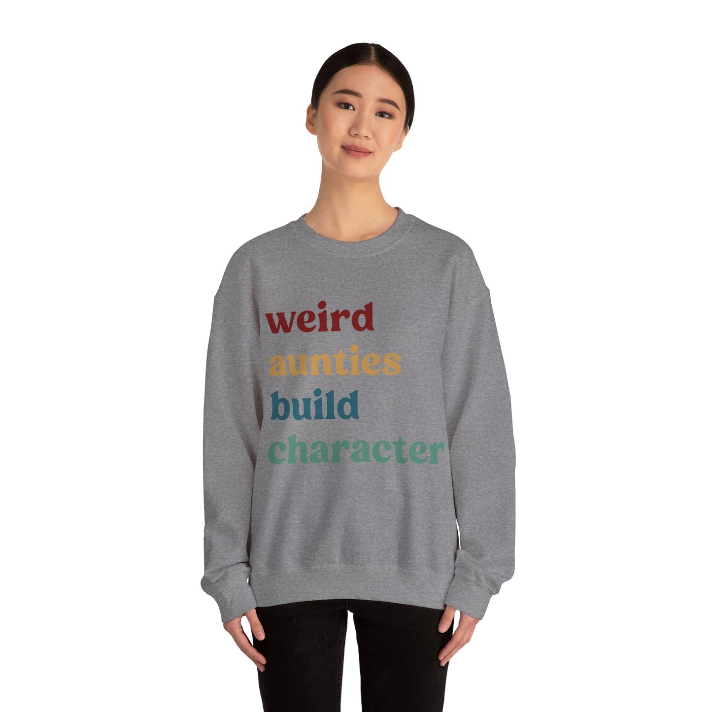 Weird Aunties Build Character Sweatshirt, Retro Auntie Sweatshirt, Best Auntie Sweatshirt from Mom, Gift for Best Auntie, S1097