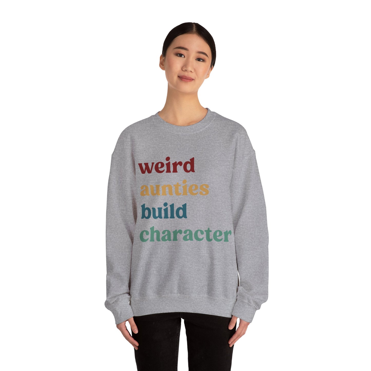 Weird Aunties Build Character Sweatshirt, Retro Auntie Sweatshirt, Best Auntie Sweatshirt from Mom, Gift for Best Auntie, S1097