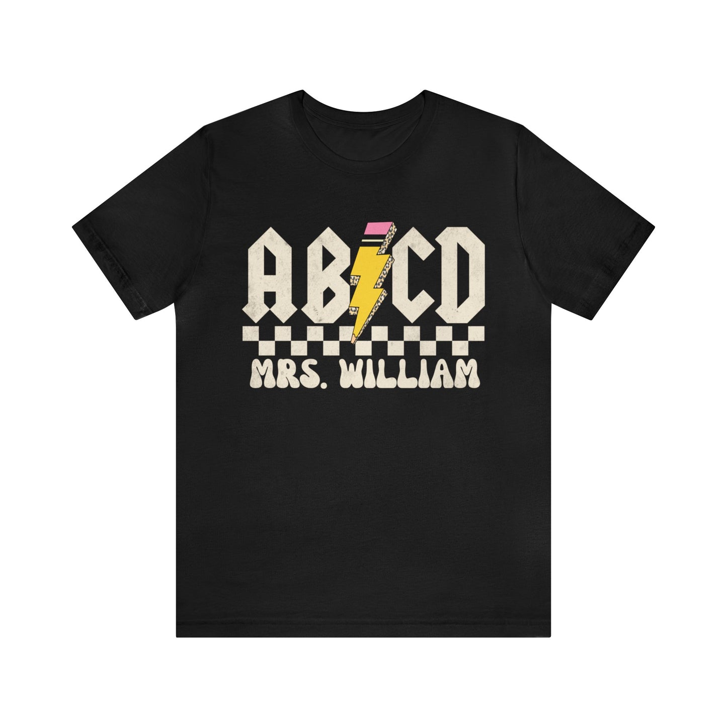 Custom Retro ABCD Teacher Name Shirts For Back to School, Teacher Appreciation Gift Customized Name Teacher TShirt Cute Trendy, T1219