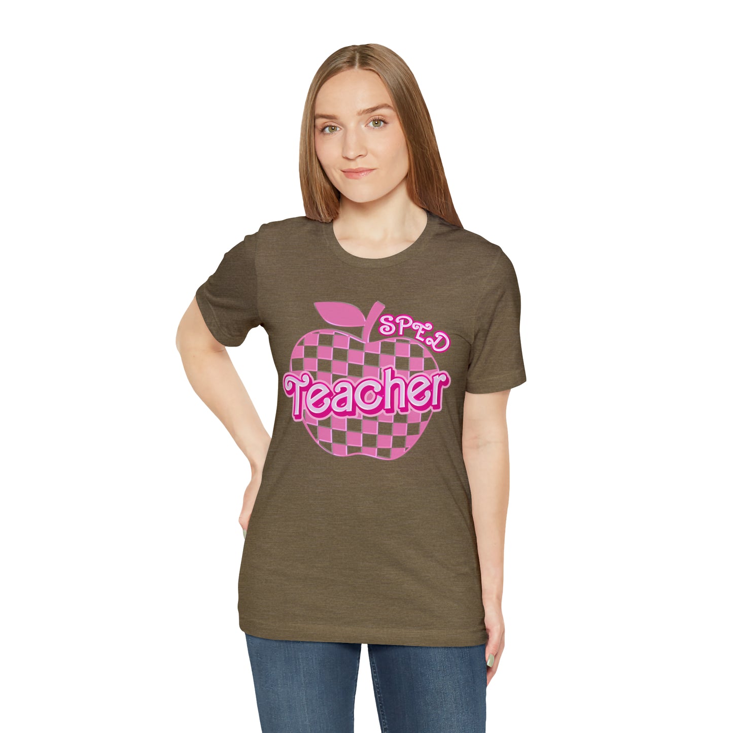 Sped Teacher Shirt, Sped Teacher Shirt Words, Pink Teacher Shirts, Teacher Appreciation Checkered Tee, Gifts for Teachers, Teacher Era, T797