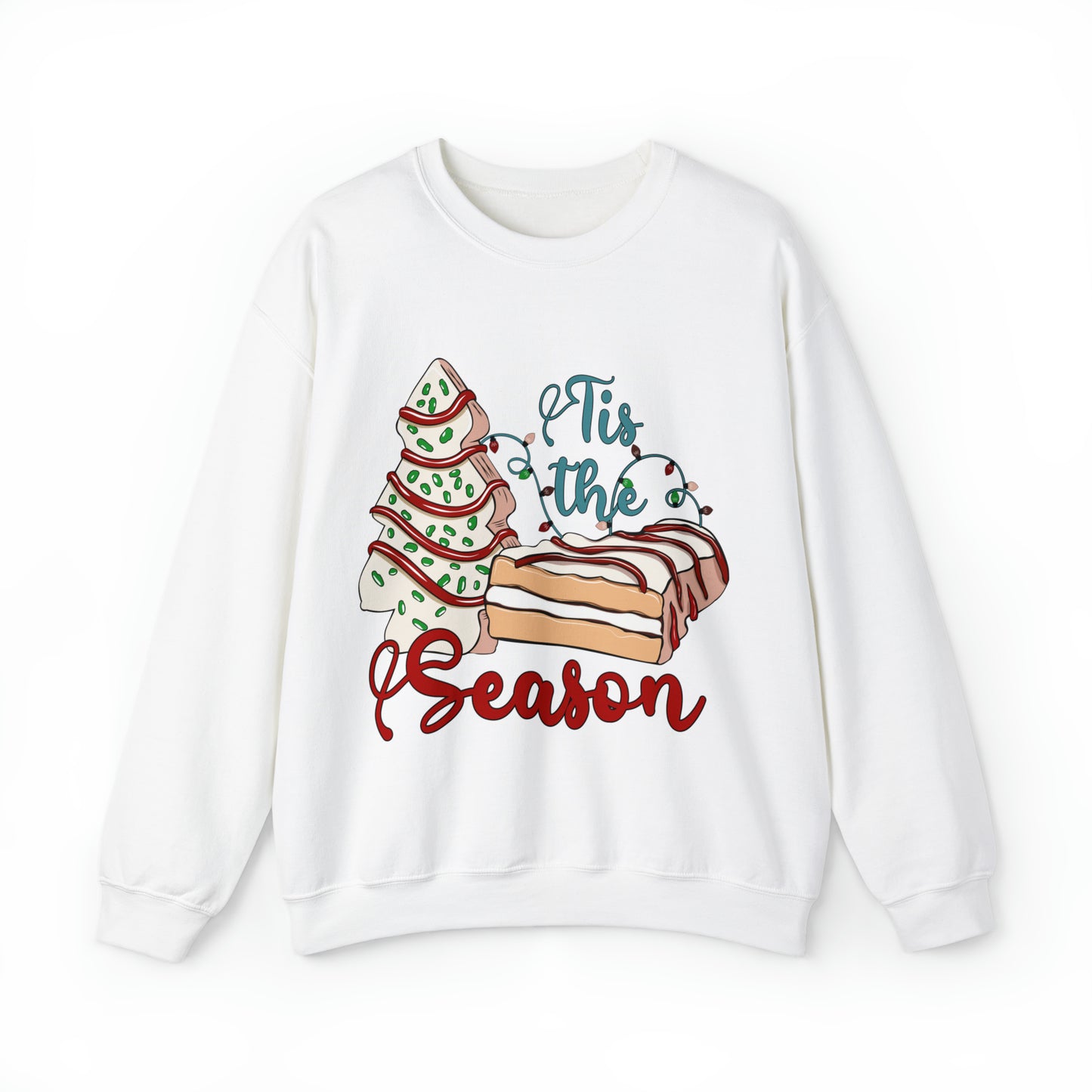 Christmas Tis The Season Sweatshirt, Merry Christmas Shirt, Christmas Tree Sweater, Christmas Tree shirt, Christmas Cake Sweatshirt, S883