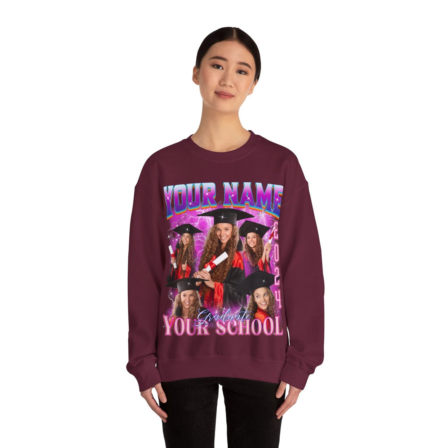 Graduation Party Sweatshirt, Custom Bootleg Rap Tee For Graduation, Custom Graduation Sweatshirt, Custom Photo Graduate Sweatshirt, S1634